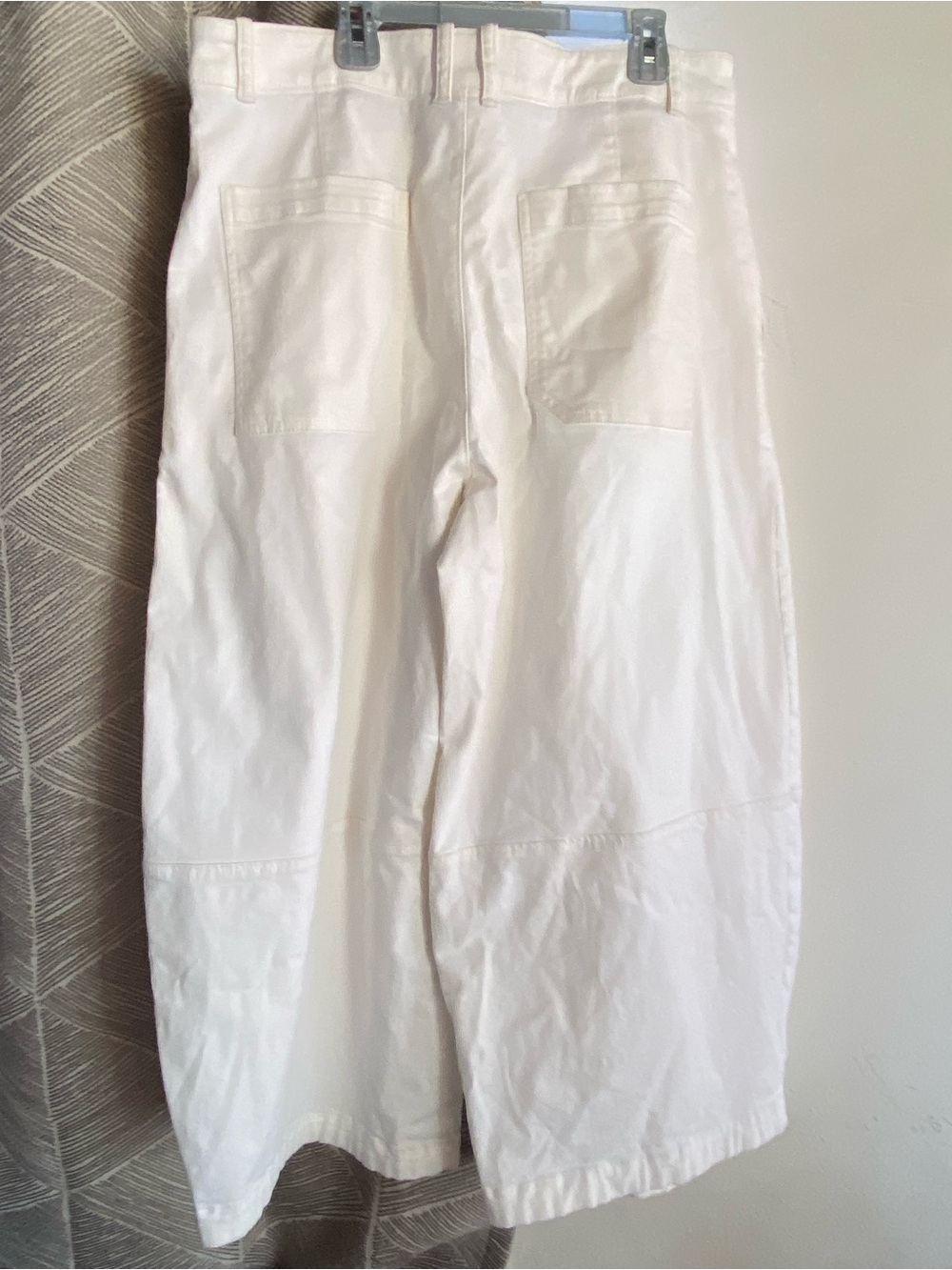 Maeve Anthropologie Off White Jeans Denim Barrel leg Mid Rise Cotton Sz 12 - Picture 4 of 16